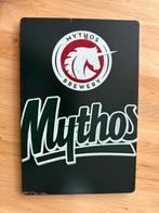 Mythos Bier Reclamebord 30 bij 20, Ophalen of Verzenden, Gebruikt, Reclamebord