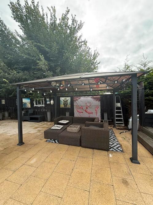 Tuin paviljoen, Tuin en Terras, Tuinhuizen, Gebruikt, Metaal, 250 tot 500 cm, 200 tot 400 cm, Zonder ramen, Met overkapping, Ophalen of Verzenden
