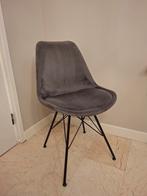 6 grijze velvet kuipstoelen - eetkamer, Huis en Inrichting, Stoelen, Ophalen, Zo goed als nieuw, Metaal, Vijf, Zes of meer stoelen