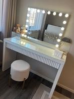 Makeup tafel incl hollywood spiegel met bluetooth, Ophalen, 50 tot 100 cm, Zo goed als nieuw, Minder dan 100 cm