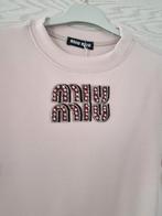 Miu Miu Jurk - Beige met Strass Logo, Kleding | Dames, Jurken, Maat 38/40 (M), Miu Miu, Beige, Ophalen of Verzenden