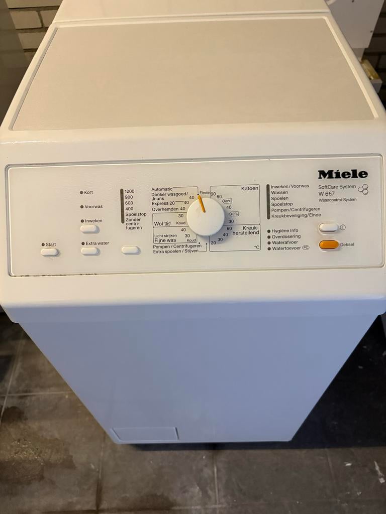Miele W 667 Bovenlader Wasmachine - Zuinig en Compact, Witgoed en Apparatuur, Wasmachines, Gebruikt, Bovenlader, 6 tot 8 kg, 1200 tot 1600 toeren