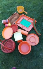 💐DOOS MET 13 ORANJE (KEUKEN) SPULLEN, Verzamelen, Retro, Ophalen of Verzenden, Huis en Inrichting