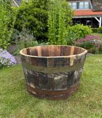 Halve whiskyvaten wijnvaten eiken plantenbak mini vijver, Tuin en Terras, Bloembakken en Plantenbakken, Ophalen, Tuin, Gebruikt
