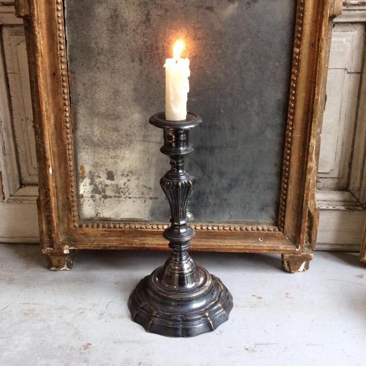 Sale verzilverde kandelaar *tres belle*, Antiek en Kunst, Antiek | Kandelaars, Verzenden