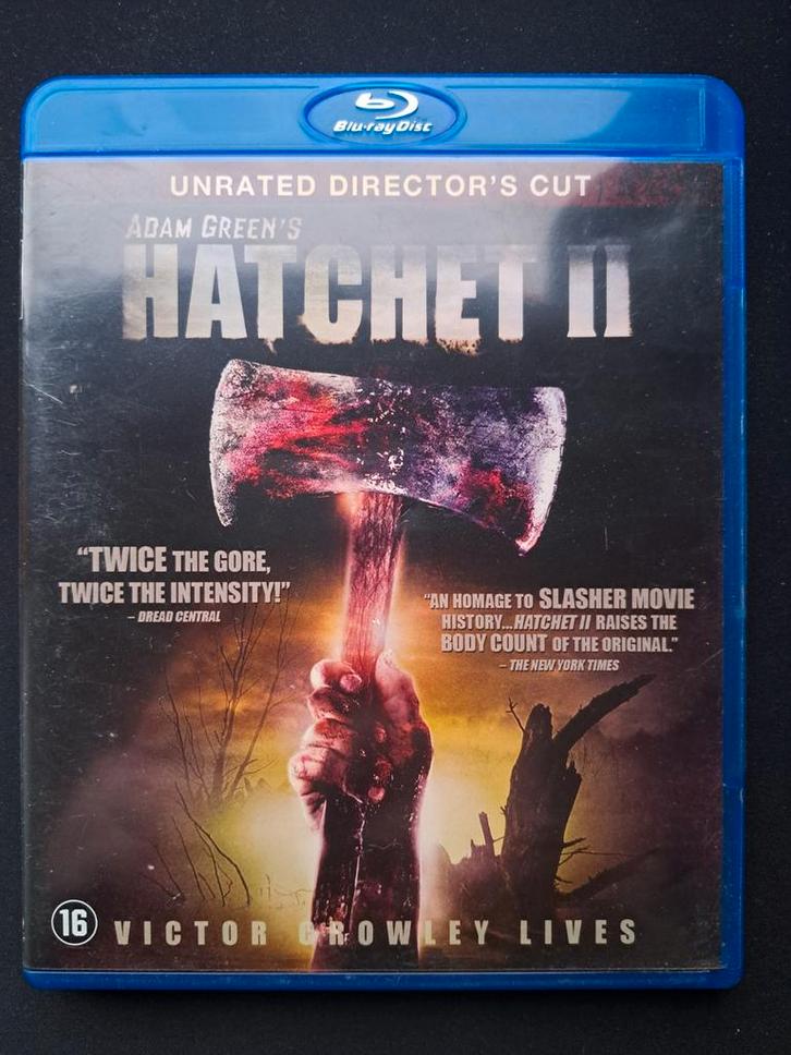 Hatchet II - Blu-ray - Unrated Director's Cut, Cd's en Dvd's, Dvd's | Horror, Zo goed als nieuw, Gore, Vanaf 16 jaar, Ophalen of Verzenden