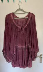 Bordeauxrode bloes/ tuniek met kant in XL, Ophalen of Verzenden, Zo goed als nieuw, Maat 46/48 (XL) of groter, Rood