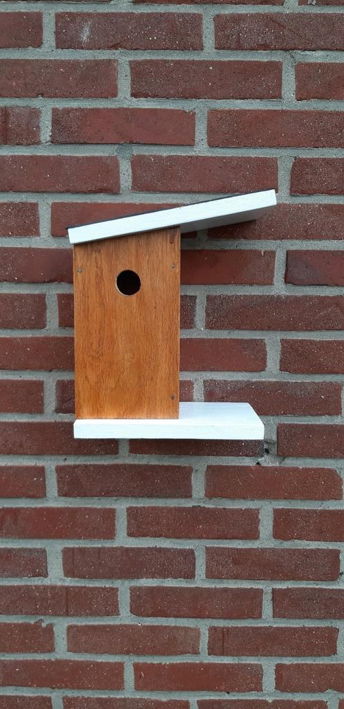 Eikenhouten vogelhuisjes voor de koolmees, bitumen bekleed, Tuin en Terras, Vogelhuisjes en Vogelbaden, Nieuw, Ophalen of Verzenden