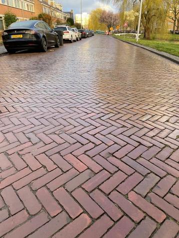 Nette Oude gebakken klinkers, Dikformaat Rood-Paars WVO  beschikbaar voor biedingen