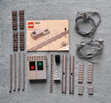 Lego trein 12 Volt grijze rails sein paal stoplicht set 7860 beschikbaar voor biedingen
