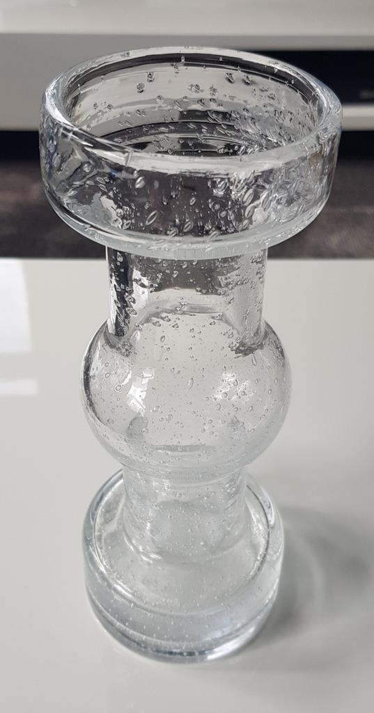 Kandelaar glas Leerdam Meydam  air bubbles vintage 70er j., Antiek en Kunst, Kunst | Designobjecten, Ophalen of Verzenden