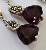 Zilveren oorbellen met amethist, Verzenden, Zo goed als nieuw, Paars, Zilver