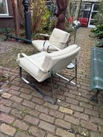 Twee Comfortabele Conform fauteuils wit leer nette staat, Ophalen, Gebruikt, 75 tot 100 cm, Retro. Klassiek. Loungen.