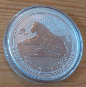Lunar II Year of the Tiger 2 oz 99,9% zilveren munt 2010 beschikbaar voor biedingen