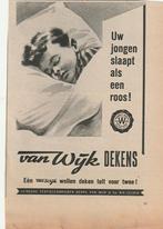 Retro reclame 1949 Van Wijk wollen dekens uw jongen, Verzamelen, Ophalen of Verzenden, Overige typen