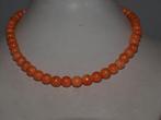 ketting van mashan jade oranje 42 cm lang, Sieraden, Tassen en Uiterlijk, Kettingen, Ophalen of Verzenden, Nieuw, Oranje, Steen of Mineraal