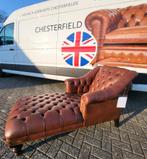 Chaise lounge lichtbruin rundleer cognac kleur in nieuwstaat, Ophalen, Gebruikt, Eenpersoons, 150 tot 200 cm