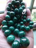MALACHIET Collier Zilveren Slot /148 gram / 56 cm /15 mm dia, Verzenden, Zilver, Ketting, Met edelsteen