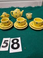 Mini servies geel met stippen, Ophalen of Verzenden