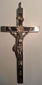 Antiek metalen ebbenhouten kruis ca 1900, Ophalen of Verzenden