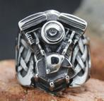 Harley Davidson Evo blok RVS ring maat 10 en 11, Sieraden, Tassen en Uiterlijk, Ringen, 20 of groter, Nieuw, Dame of Heer, Zilver