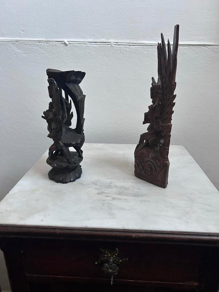 Houten Garuda Beelden Set, Antiek en Kunst, Kunst | Niet-Westerse kunst, Ophalen of Verzenden