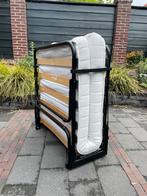 Verrijdbaar/Inklapbaar (logeer)bed 80x190cm incl. hoes, Ophalen, Verstelbaar, Eenpersoons, Zwart