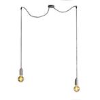 Industriële hanglamp beton Qazqa Cava 2, Nieuw, Ophalen of Verzenden, 75 cm of meer