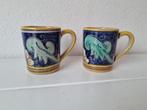 2 Prachtige Vintage Bekers van La Giara Santo Stefano Italy, Antiek en Kunst, Antiek | Servies los, Verzenden