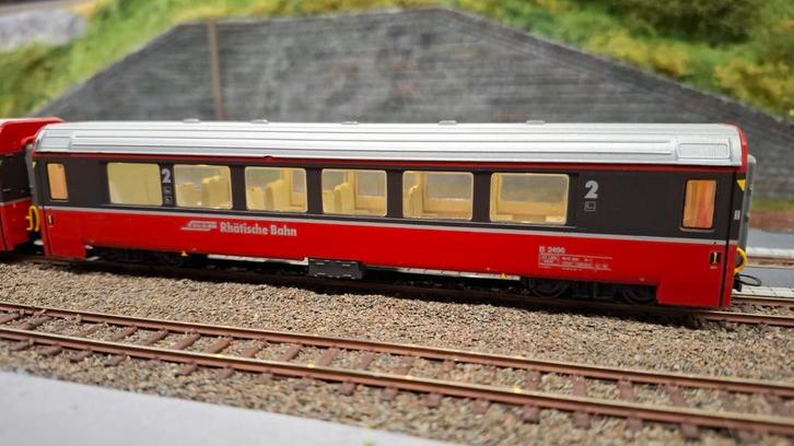 D+R, Bemo Bernina Express, 7 wagons, Hobby en Vrije tijd, Modeltreinen | H0, Gebruikt, Treinset, Gelijkstroom, Overige merken