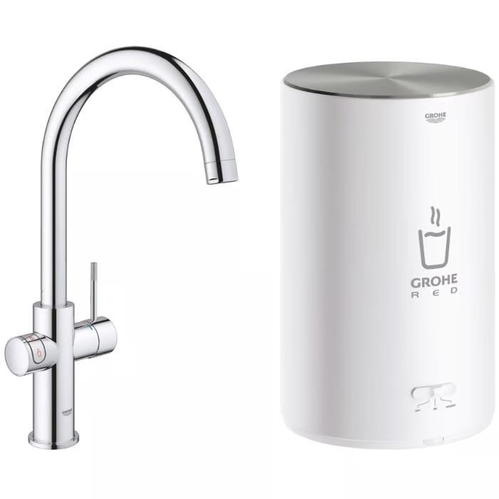 Gebruikte Grohe Red 3 in 1 kokend waterkraan, Doe-het-zelf en Verbouw, Sanitair, Gebruikt, Kraan, Chroom, Ophalen of Verzenden