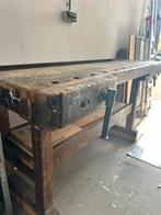 Houten Timmerman Werkbank met Bankschroeven, Antiek en Kunst, Ophalen