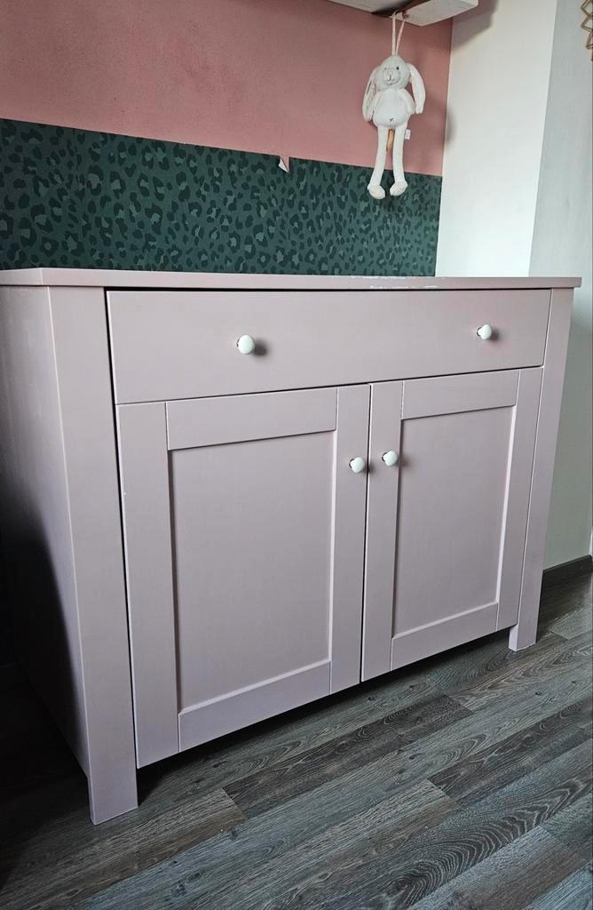 Oud roze Commode - Kinder Compagnie, Huis en Inrichting, Kasten | Dressoirs, Gebruikt, 100 tot 150 cm, 25 tot 50 cm, Ophalen