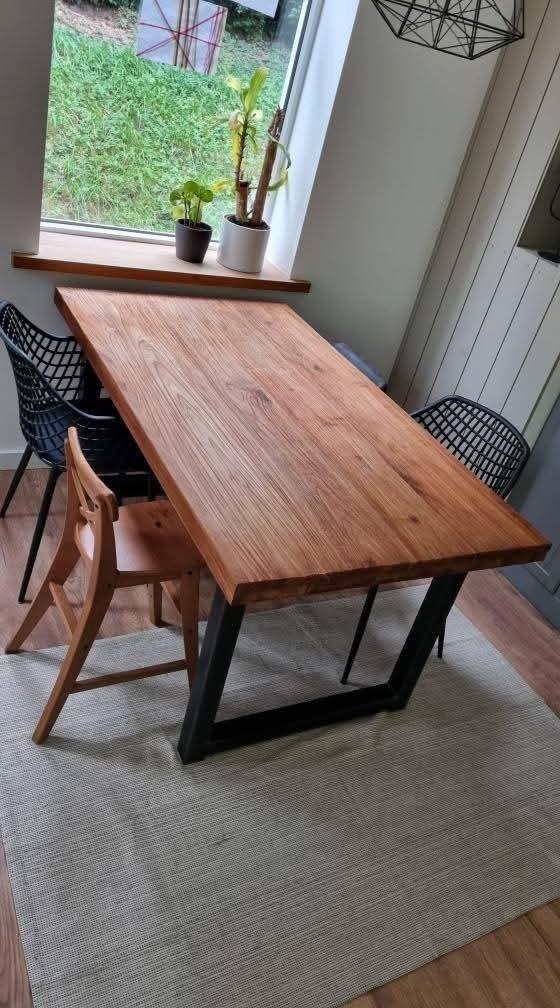 Tafel - Robuust met houtnerven, Huis en Inrichting, Tafels | Eettafels, Zo goed als nieuw, 50 tot 100 cm, 200 cm of meer, Rechthoekig