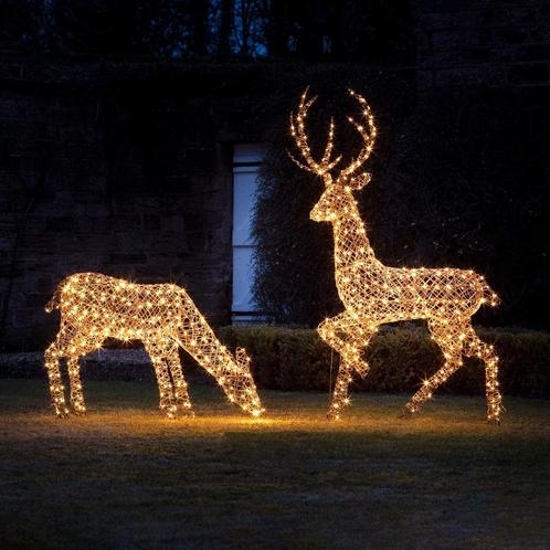 2x Gigantisch LED Rendieren Stel 2.0m & 1.5m Hoog 750 Led's, Diversen, Kerst, Nieuw, Ophalen of Verzenden