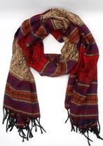 Handgeweven rode wollen sjaal, Kleding | Dames, Mutsen, Sjaals en Handschoenen, Nieuw, Sjaal, Verzenden