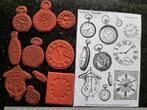 CHERRY PIE RUBBER STEMPELS KLOKKEN HORLOGE STEAMPUNK JOURNAL, Ophalen of Verzenden, Zo goed als nieuw, Overige typen