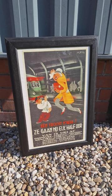 Antieke NS Reclame Poster, ontwerp is van Joop Geesink😍 beschikbaar voor biedingen