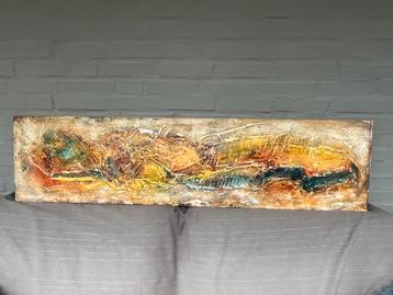 Abstract schilderij (135 x 35 cm) beschikbaar voor biedingen