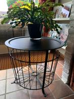 Ikea Gualov zwarte opbergtafel met los dienblad er op, Minder dan 55 cm, Rond, Zo goed als nieuw, Ophalen