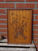 vintage retro handgesneden houten schilderij h. knevelbaard, Antiek en Kunst, Ophalen of Verzenden