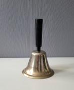 Oude verchroomde tafelbel met zwart handvat, Ophalen of Verzenden