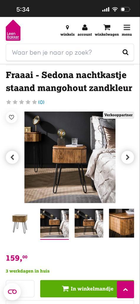 2 Fraaai Sedona Nachtkastjes Mango Hout - Zo Goed Als Nieuw, Huis en Inrichting, Slaapkamer | Nachtkastjes, Zo goed als nieuw