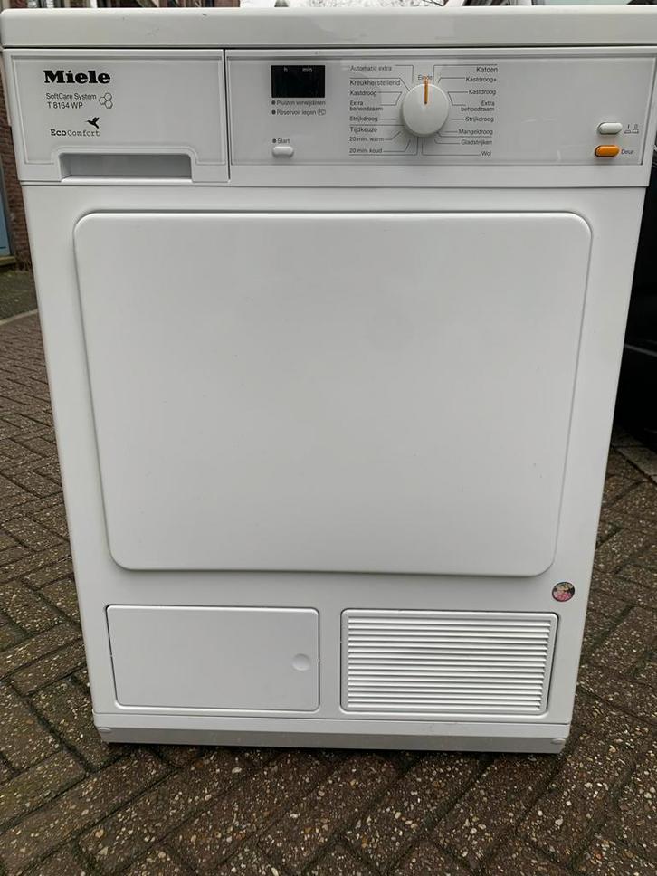 Miele T 8164 WP Droger - Werkt Prima!, Witgoed en Apparatuur, Wasdrogers, Gebruikt, Condens, Voorlader, 6 tot 8 kg, 85 tot 90 cm