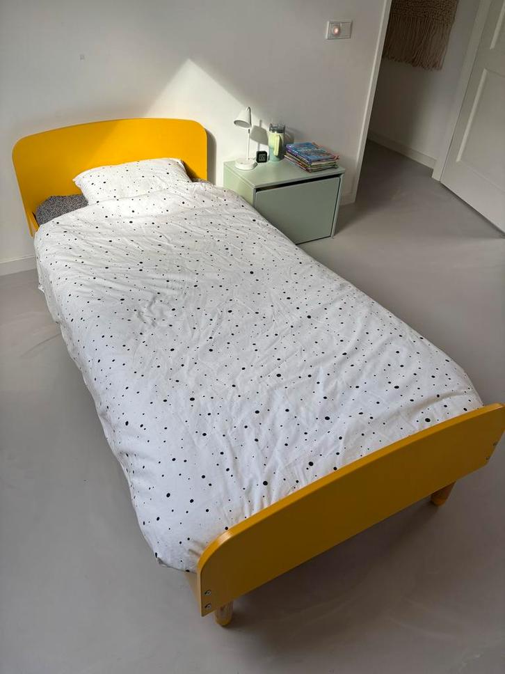 Flexa Play Bed - Geel - Eenpersoons, Kinderen en Baby's, Kinderkamer | Bedden, Gebruikt, 180 cm of meer, 85 tot 100 cm, Ophalen