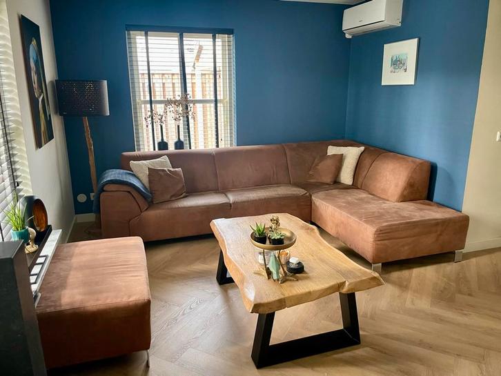 Loungebank & Hocker, Huis en Inrichting, Banken | Bankstellen, Gebruikt, Hoekbank, Vierpersoons of meer, 250 tot 300 cm, 150 cm of meer