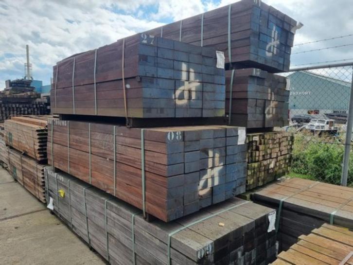 Hardhouten balken 7.0x15.0 cm € 10,- per meter incl., Tuin en Terras, Palen, Balken en Planken, Balken, 250 cm of meer, Hardhout