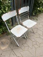 Set Bistro klapstoeltjes, Tuin en Terras, Ophalen, Gebruikt, Metaal