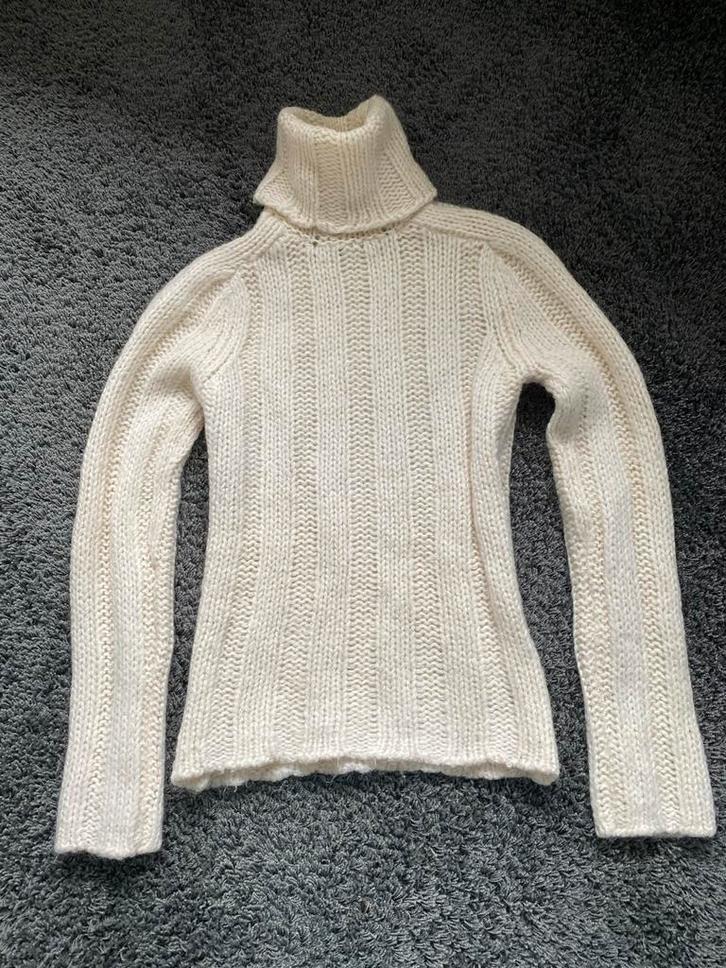 Off White Gebreide Coltrui Ajour - Nieuw!, Kleding | Dames, Truien en Vesten, Nieuw, Maat 34 (XS) of kleiner, Beige, Ophalen of Verzenden