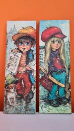 retro vintage prent op canvas, Minder dan 50 cm, Gebruikt, Ophalen of Verzenden, Print